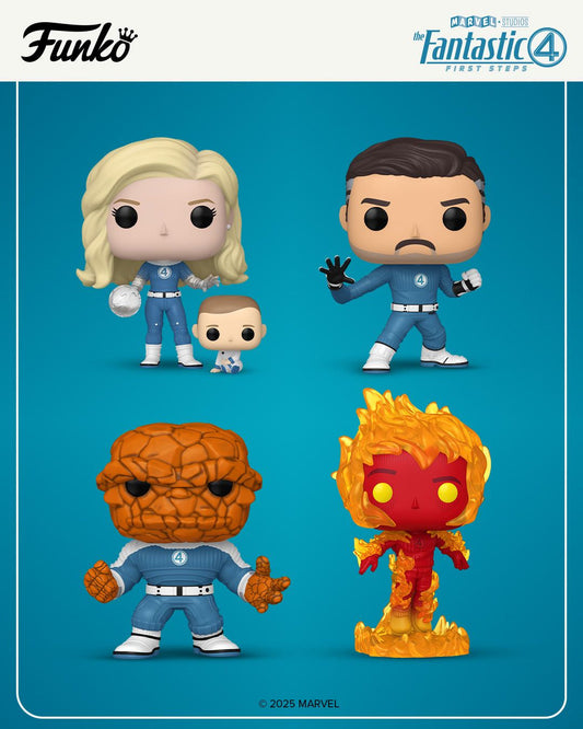 Funko revela su colección de figuras de Fantastic Four: First Steps, la próxima película del MCU