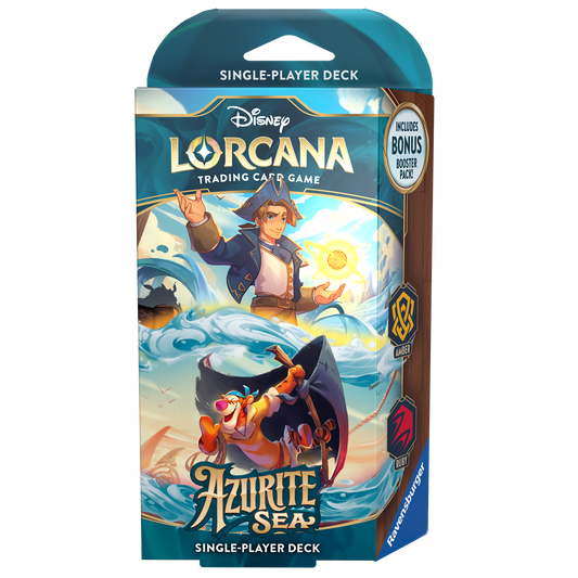 Lorcana Azurite Sea starter deck Ambar Rubí (amarillo rojo)