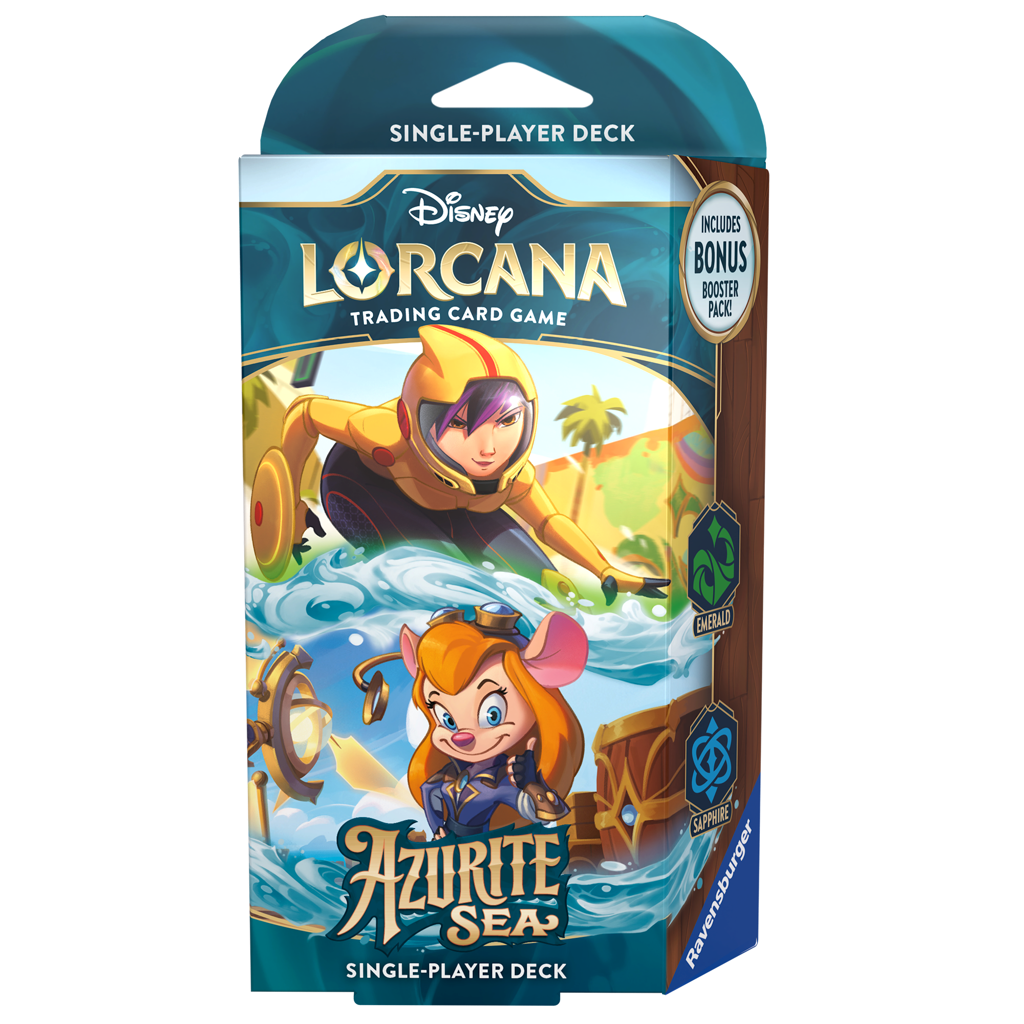 Lorcana Azurite Sea starter deck Esmeralda Safiro (verde azul)