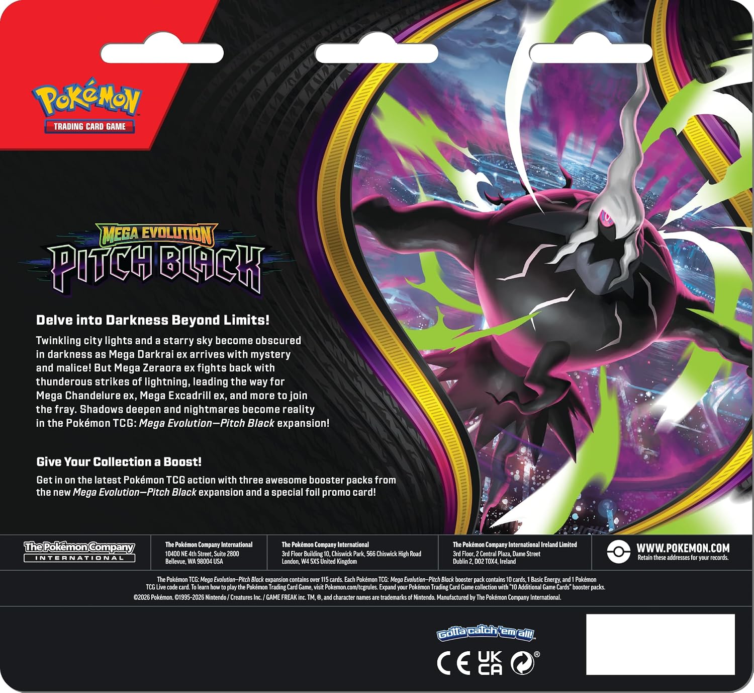 Pokemon TCG: Mega Evolucion Oscuridad Absoluta - 3 pack blister en español