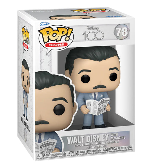 Funko Pop Icons: Disney 100 - Walt Disney Con Revista